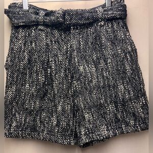 Free People Tallulah Slouch Moto Tweed Black and White Shorts Size 6